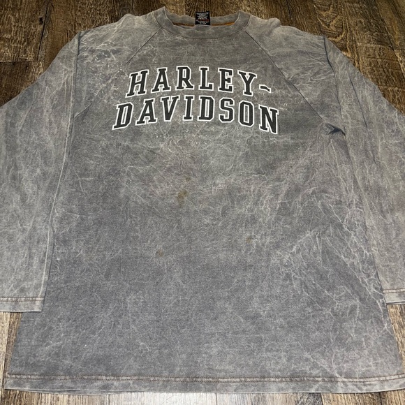 Vintage Acid Wash Harley-Davidson Motor City Longsleeve Shirt Y2K‎ Size Large - Picture 1 of 7